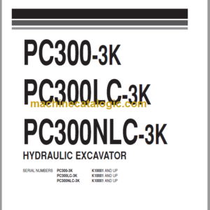 Komatsu PC300-3K PC300LC-3K PC300NLC-3K Hydraulic Excavator Parts Book