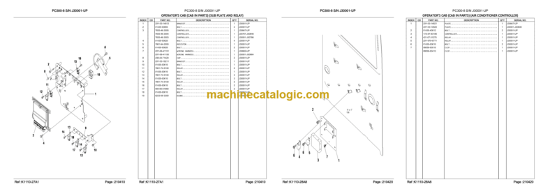 Komatsu PC300SE-8 PC300LCSE-8 Parts Book