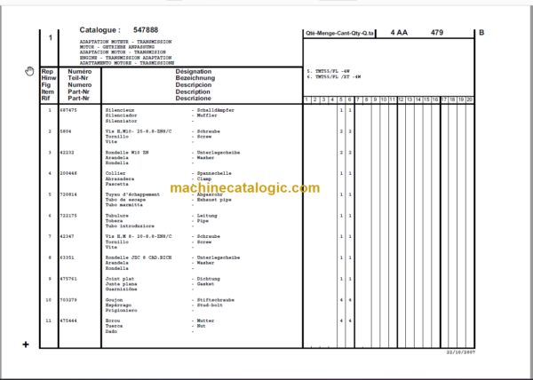 Manitou TMT55 XT 4W S 1-E2 PARTS MANUAL