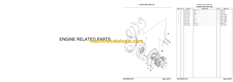 Komatsu PC300SE-8 PC300LCSE-8 Parts Book