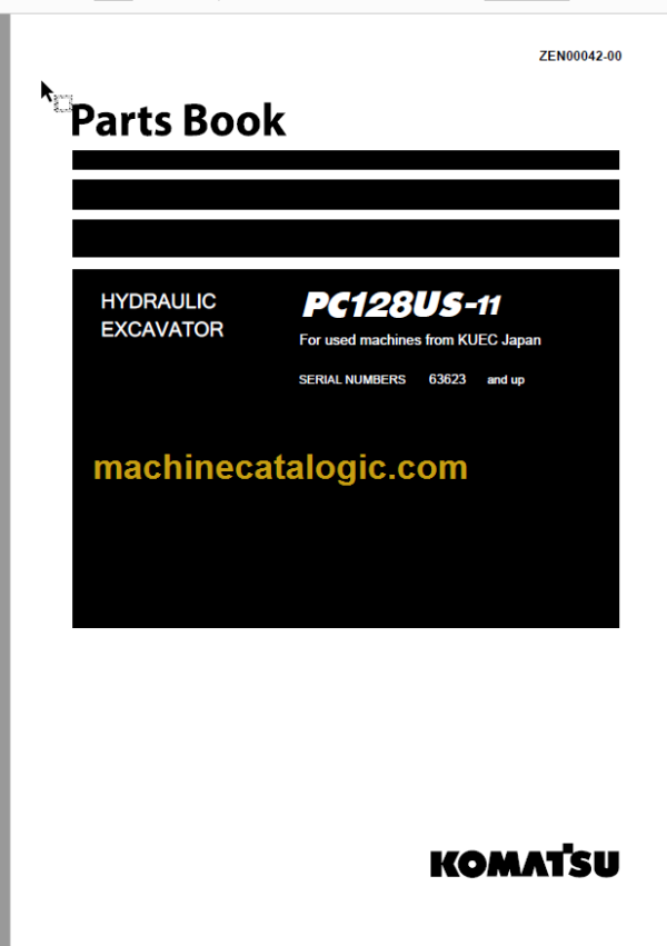 Komatsu PC128US-11 Hydraulic Excavator Parts Book