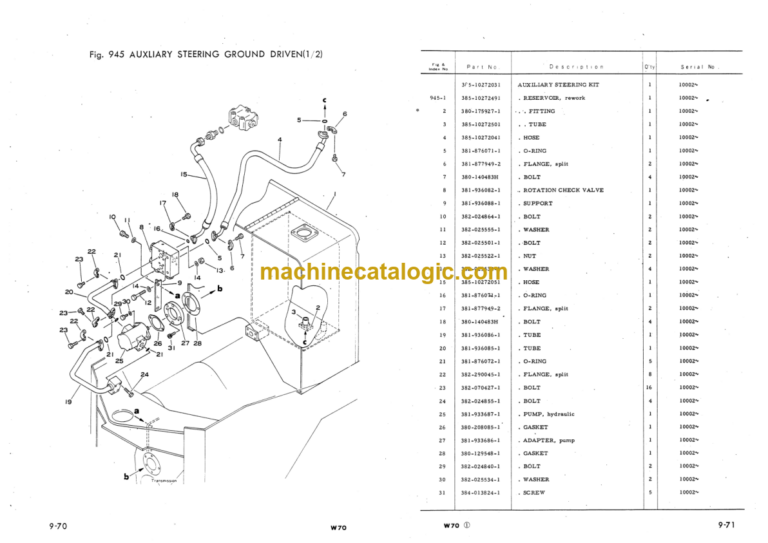 Komatsu W70 Parts Book