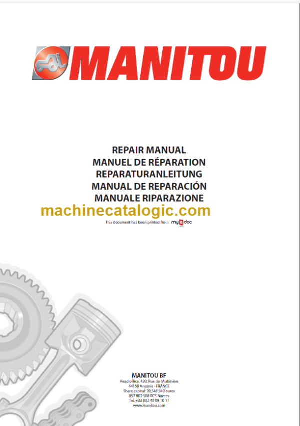 Manitou MT 1840 AEP+AHA Repair Manual