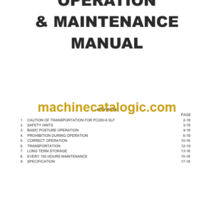 Komatsu PC200-8M0 PC200LC-8M0 15M AND 18M Parts Book