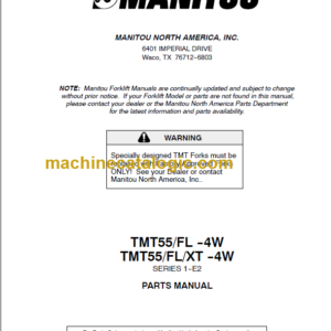 Manitou TMT 55 FL XT 4W S1-E2 PARTS MANUAL