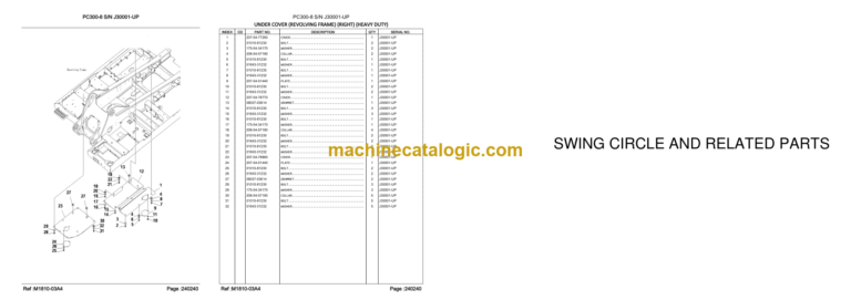 Komatsu PC300SE-8 PC300LCSE-8 Parts Book