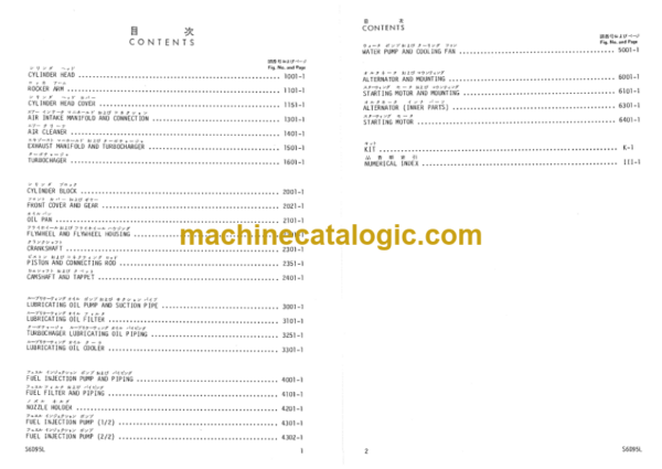 Komatsu S6D95L Parts Book 21859 and up