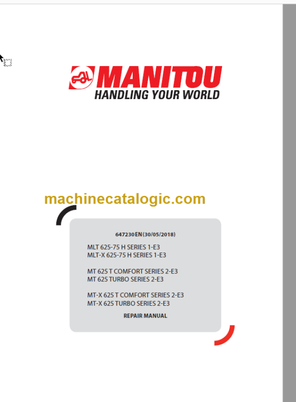 Manitou MT 625 T COMFORT SERIES 2-E3 Repair Manual