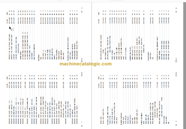 Komatsu PC70-8 Hydraulic Excavator Parts Book DJC00001 And Up