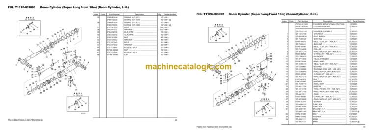 Komatsu PC200-8M0 PC200LC-8M0 15M AND 18M Parts Book