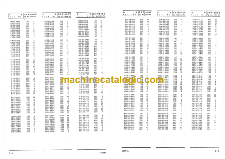 Komatsu S6D95L Parts Book 21859 and up