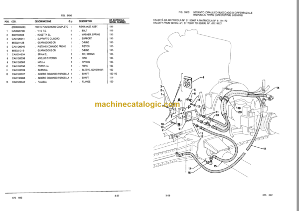 Komatsu 675-692 Backhoe Loader Parts Book