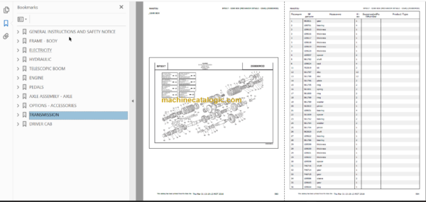 Manitou MT-X 1740 SL TURBO S3 E3 Parts Catalogue