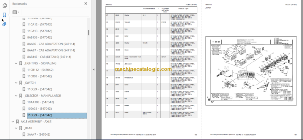 Manitou MT 1240 L TURBO MONO ULTRA Parts Catalogue