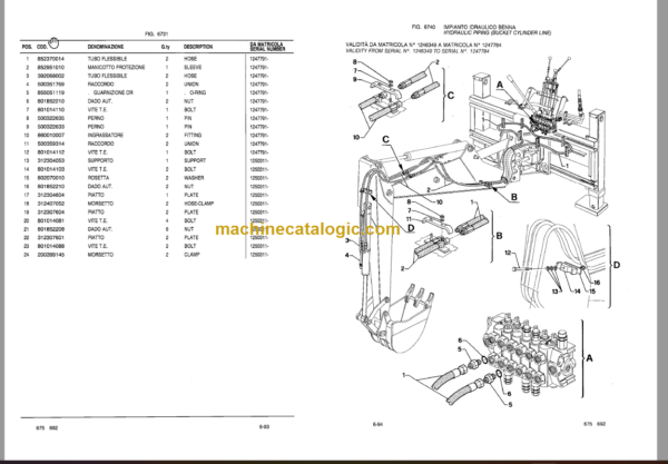 Komatsu 675-692 Backhoe Loader Parts Book