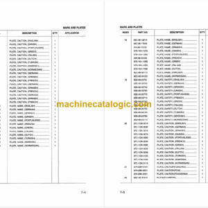 Komatsu FD35Z FD40Z-8 FD35 40 45 50A-8 Parts Book