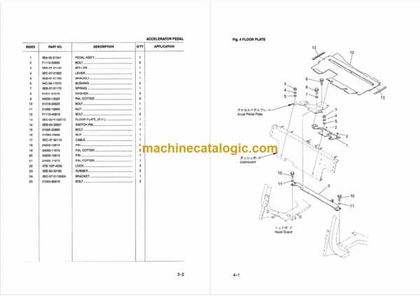 Komatsu FD35Z FD40Z-8 FD35 40 45 50A-8 Parts Book