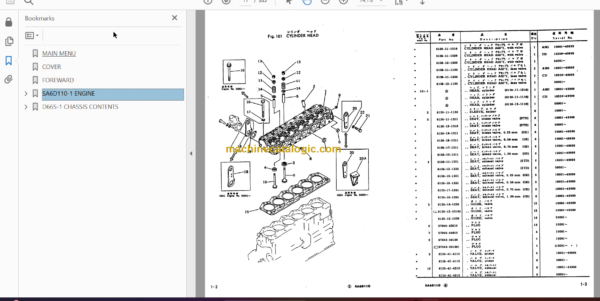 Komatsu D66S-1 Dozer Shovel Parts Book