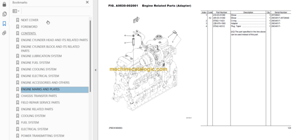 Komatsu WA380-3 SAA6D107E-3 Parts Book