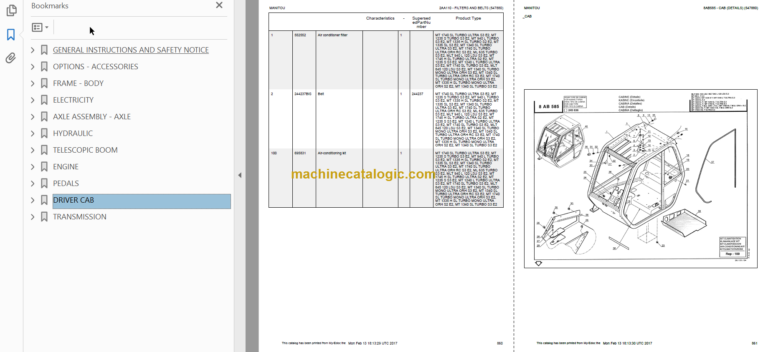 Manitou MT 1235 S S3 E2 Genuine Parts Catalogue