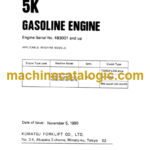Komatsu 5K Gasoline Engine Parts Book