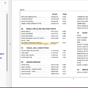 Komatsu PC71 Spare Parts Catalogue