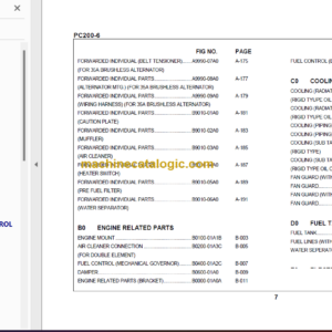 Komatsu PC200-6 Spare Parts Catalogue NL 10001 And Up