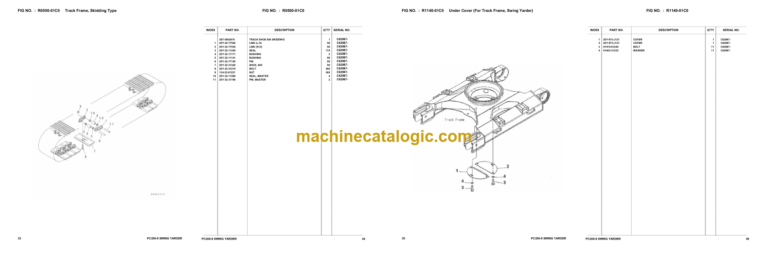Komatsu PC200-8 Swing Yarder Hydraulic Excavator Parts Book