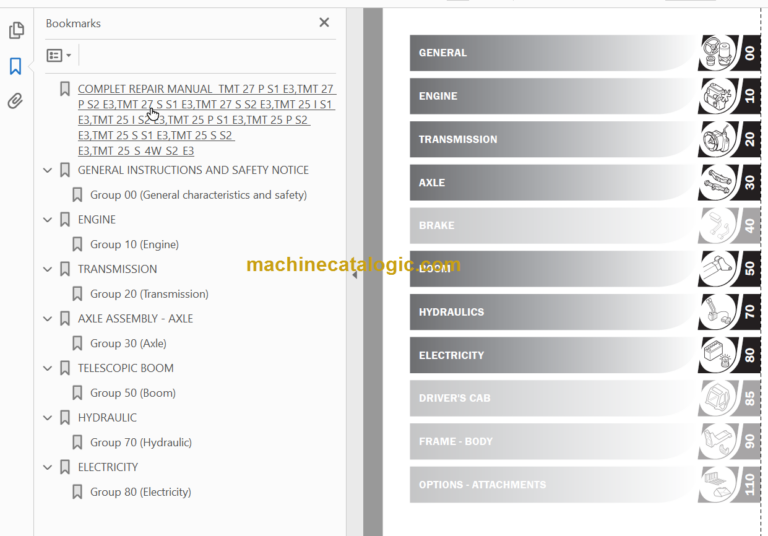 Manitou TMT 27S REPAIR MANUAL