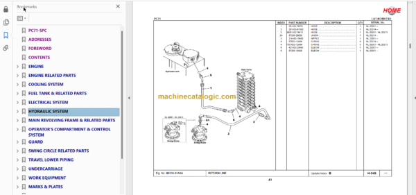 Komatsu PC71 Spare Parts Catalogue