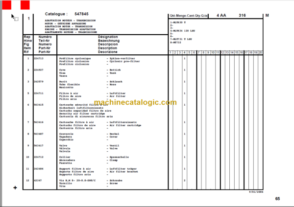 Manitou MT 732 SERIES B-E2 Parts Manual