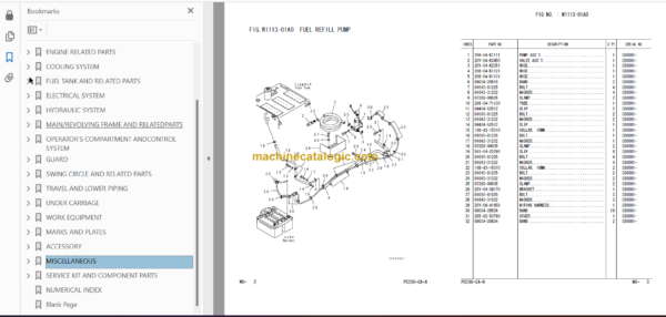 Komatsu PC200-8A Engine Parts Book