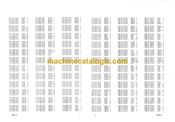 Komatsu FB20 FB25-3 FB20G FB25G-3 FB20GH FB25GH-3 FB20L FB25L-3 Forklift Truck Parts Book