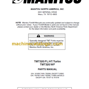 Manitou TMT 320 Parts Manual