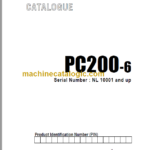 Komatsu PC200-6 Spare Parts Catalogue