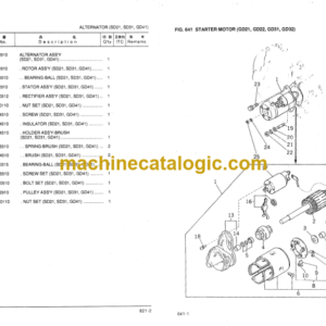 Komatsu H20 Gasoline Engine Parts Book