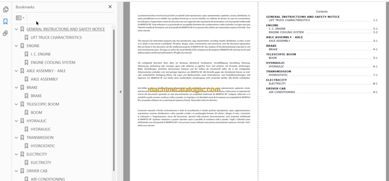 Manitou MT 1745 HSL Turbo ULTRA Série 2-E2 Repair Manual