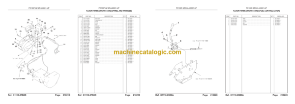 Komatsu PC100F-6Z Hydraulic Excavator Parts Book