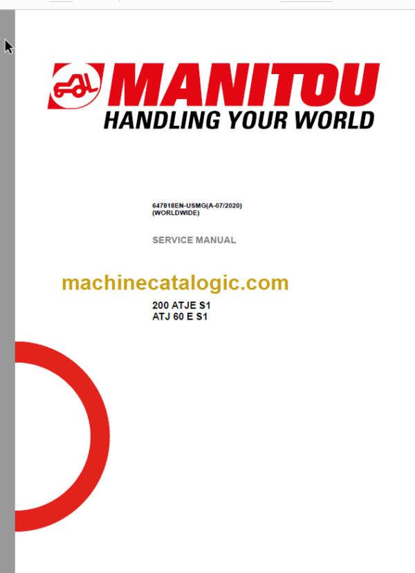 Manitou 200 ATJE S1 SERVICE MANUAL