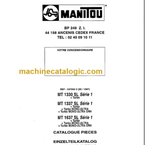 Manitou MT 1337 Parts Catalogue