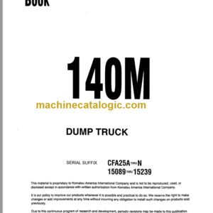 Komatsu 140M Dump Truck Parts Book