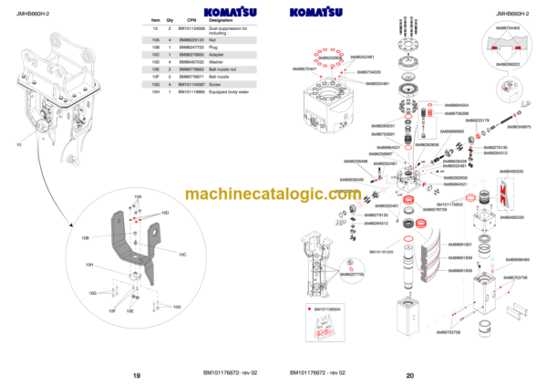 Komatsu JMHB660H-2 Hydraulic Breaker Parts Book