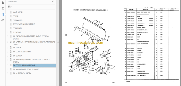 Komatsu D37E-2 D37P-2 Bulldozer Parts Book