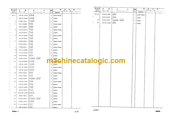 Komatsu GD405A-1 Parts Book