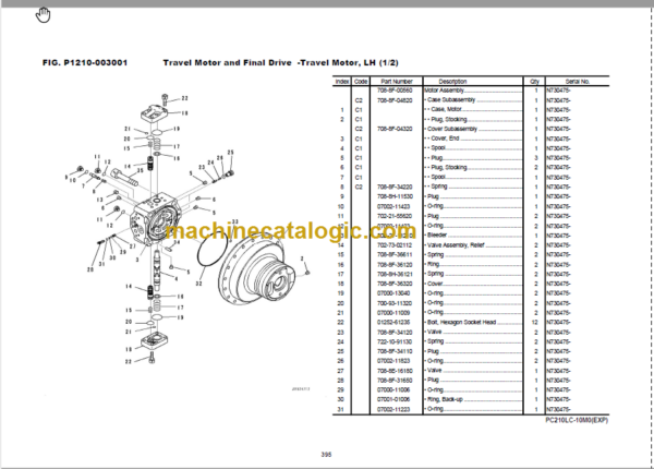 Komatsu PC210-10M0 PC201LC-10M0 Hydraulic Excavator Parts Book