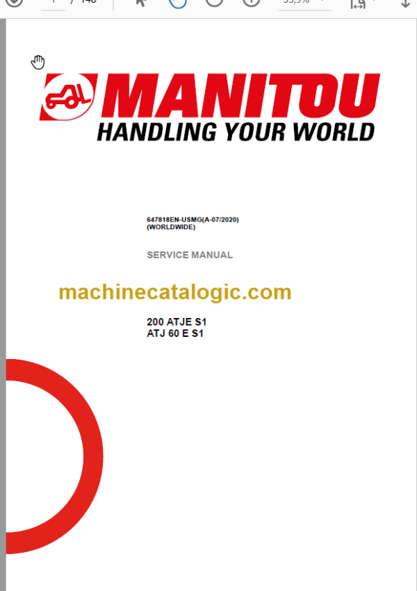 Manitou ATJ 60 E S1 SERVICE MANUAL