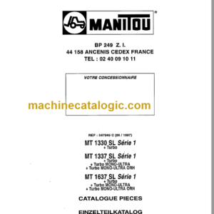 Manitou MT 1637 Parts Catalogue