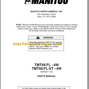 Manitou TMT55 FL 4W S 1-E2 PARTS MANUAL