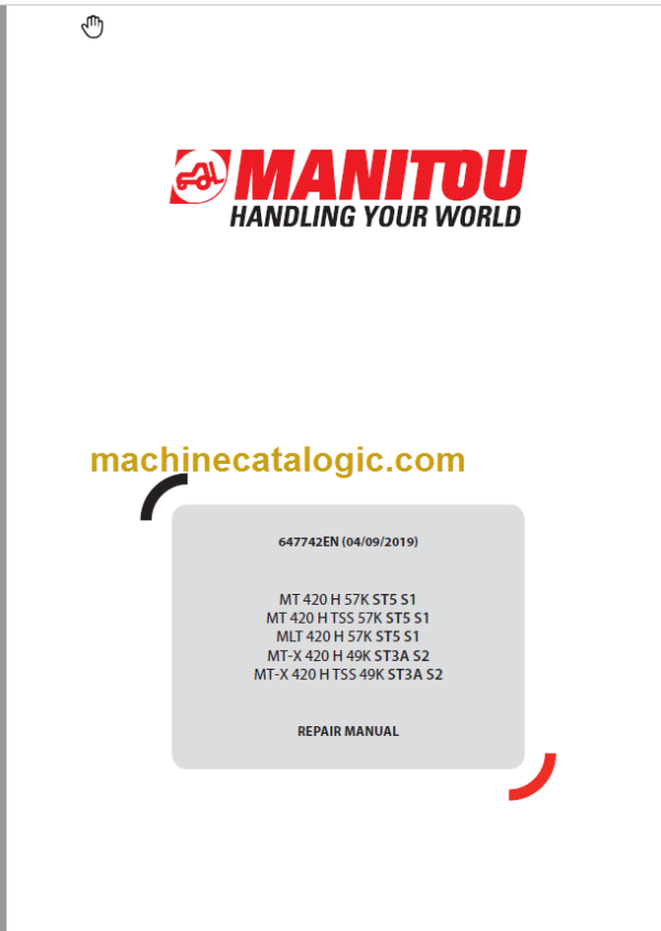 Manitou MT-X 420 H ST3A S2 Repair Manual