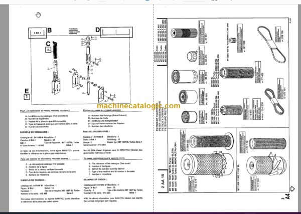 Manitou MT 1637 Parts Catalogue